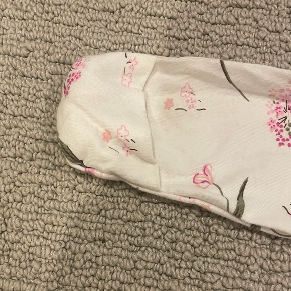 Floral Pink & White Girls Infants 2 Way Swaddle Bodysuit - Picture 4 of 6